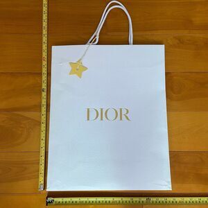 Dior Paper Shopping Gift Bag - white large bag w star charm 17.15" x 14" x 6.5